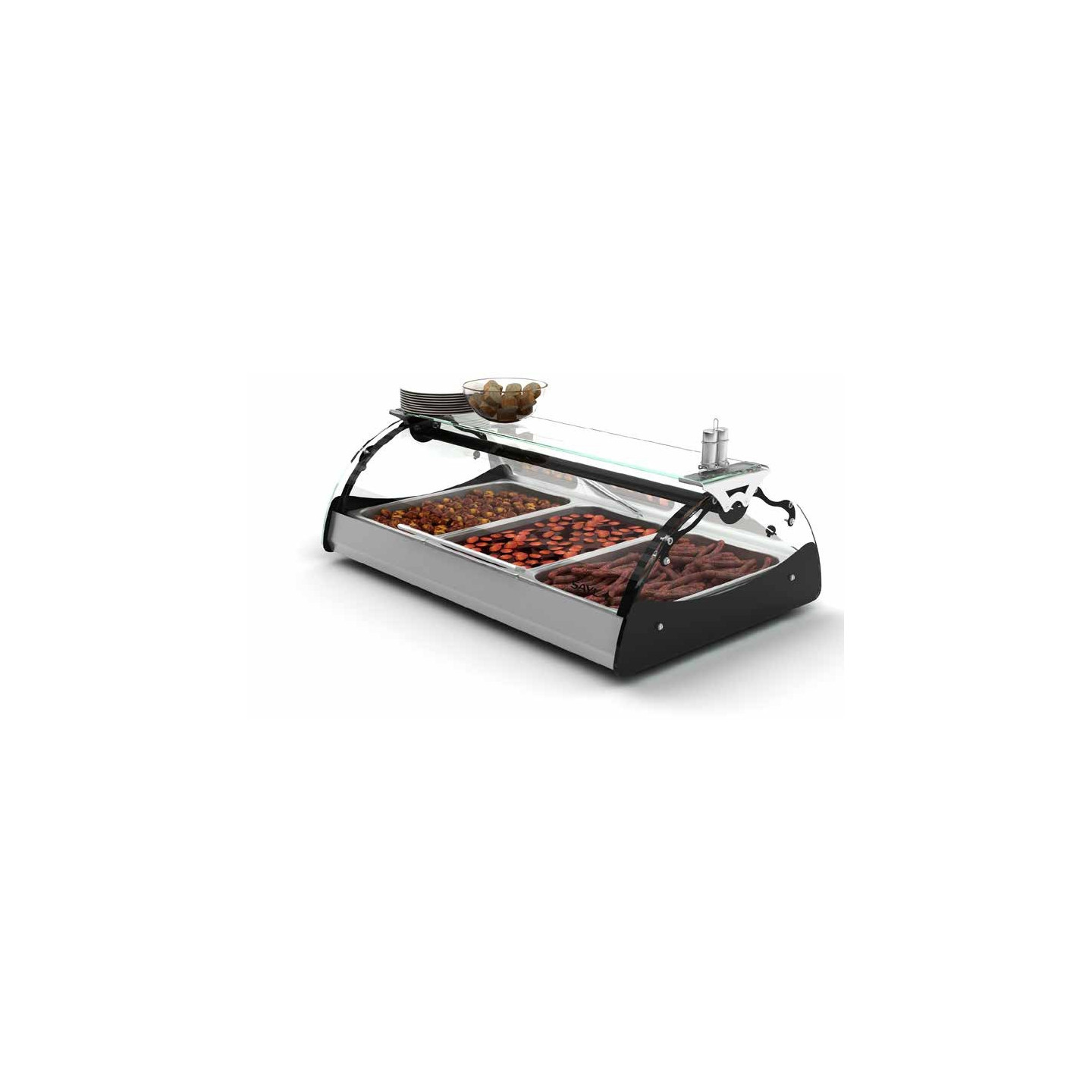 Vitrine chauffante 2GN1 1 MAXISELF Bain Marie CMX2E Sayl-mondialchr.com