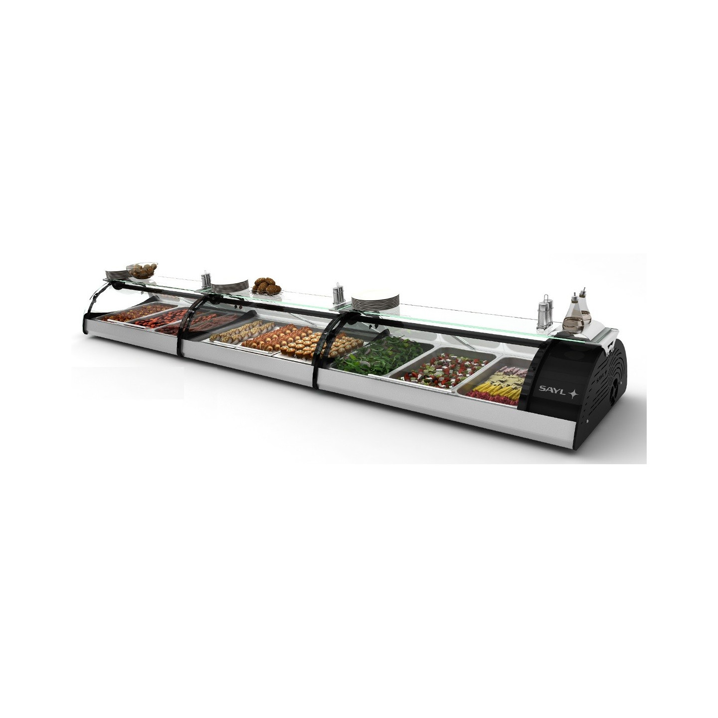 Vitrine chauffante 2GN1 1 MAXISELF Bain Marie CMX2E Sayl-mondialchr.com