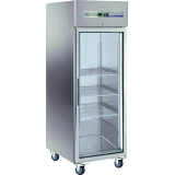 ARMOIRE REFRIGEREE POSITIVE INOX, 1 PORTE VITREE 650 LITRES