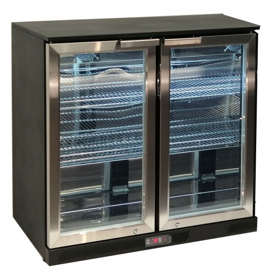 Arrière bar réfrigéré 2 portes battantes inox 220L Atosa-mondialchr.com
