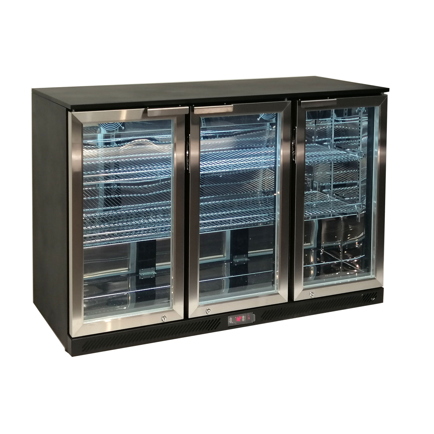 Arrière bar réfrigéré 3 portes battantes inox 320L Atosa-mondialchr.com