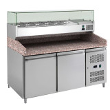 Meuble à pizza 2 portes avec vitrine réfrigérée