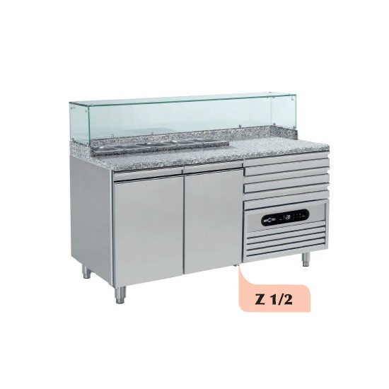 Meuble à pizza 2 portes dessus granit  Mercatus