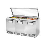 Table de préparation réfrigérée capot en verre 30GN16 True-mondialchr.com
