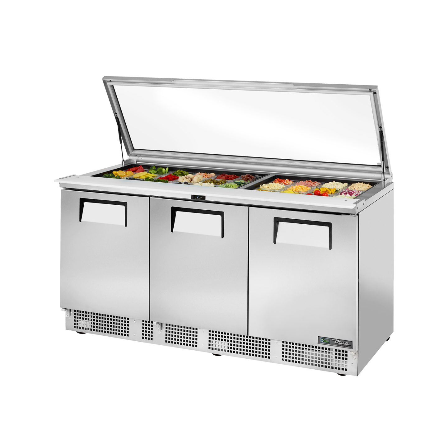 Table de préparation réfrigérée capot en verre 30GN16 True-mondialchr.com