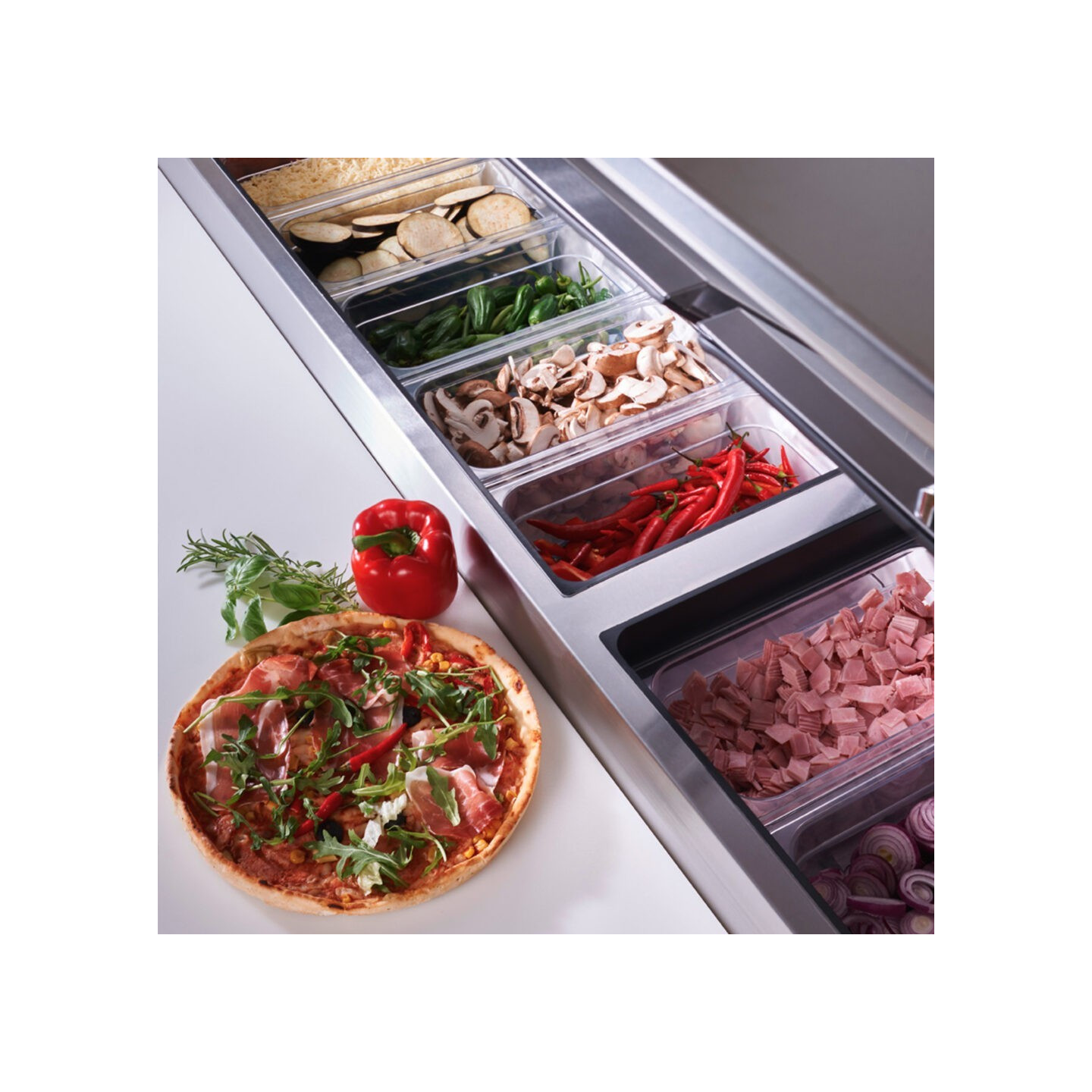 Meuble à pizza réfrigéré positif 12 GN1 3 875L True-mondialchr.com