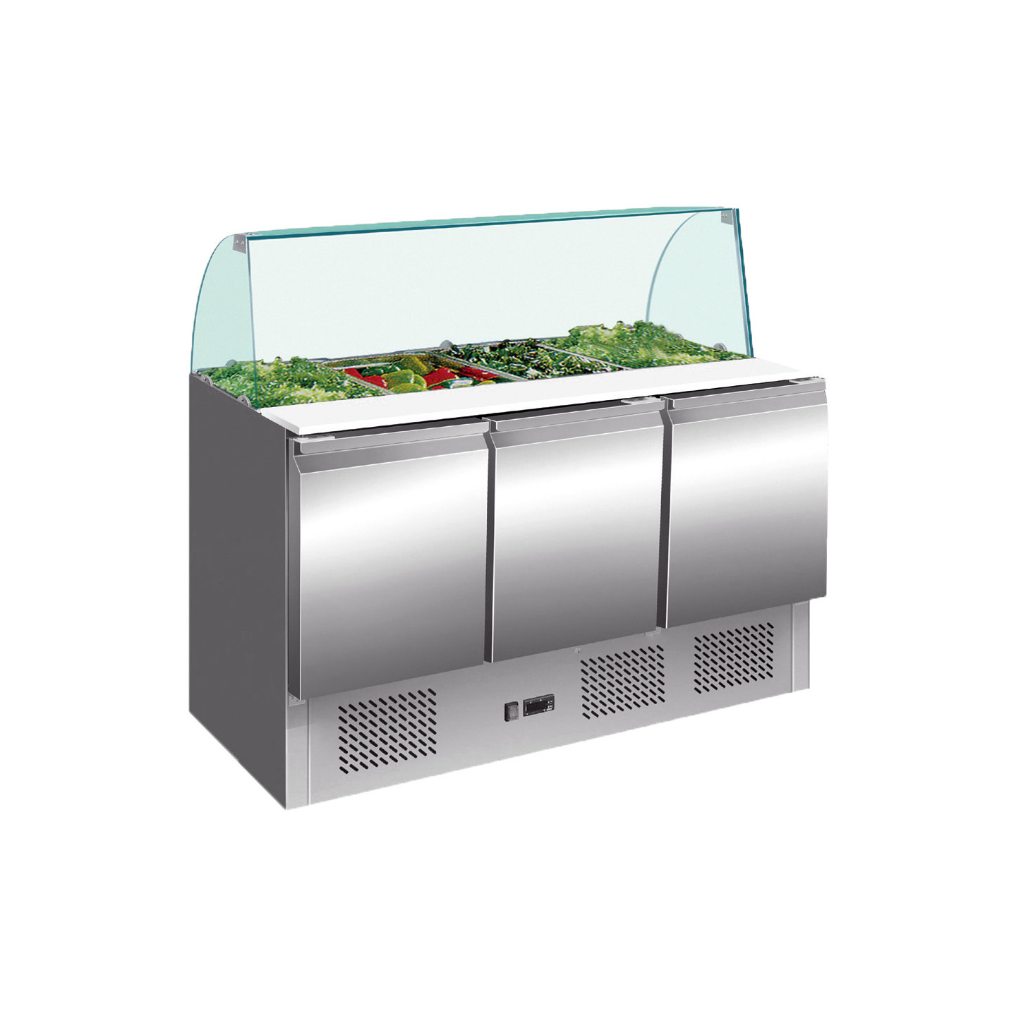 Saladette 3 portes avec pare-haleine