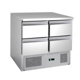 saladette 4 tiroirs dessus inox