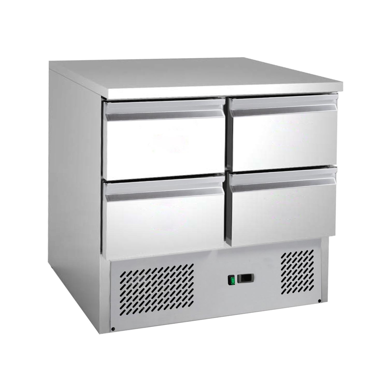 saladette 4 tiroirs dessus inox