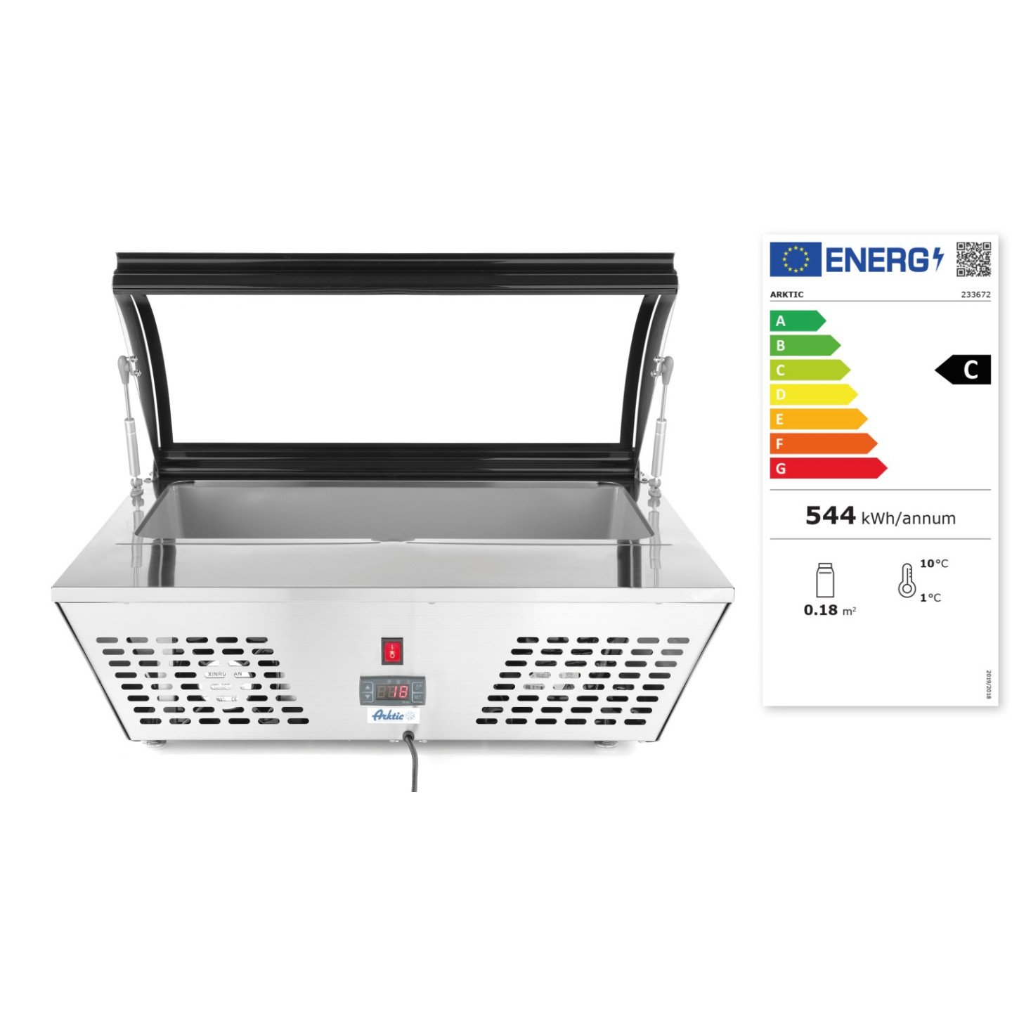 Vitrine de table réfrigérée 8GN1 6 positive 67L HENDI-mondialchr.com