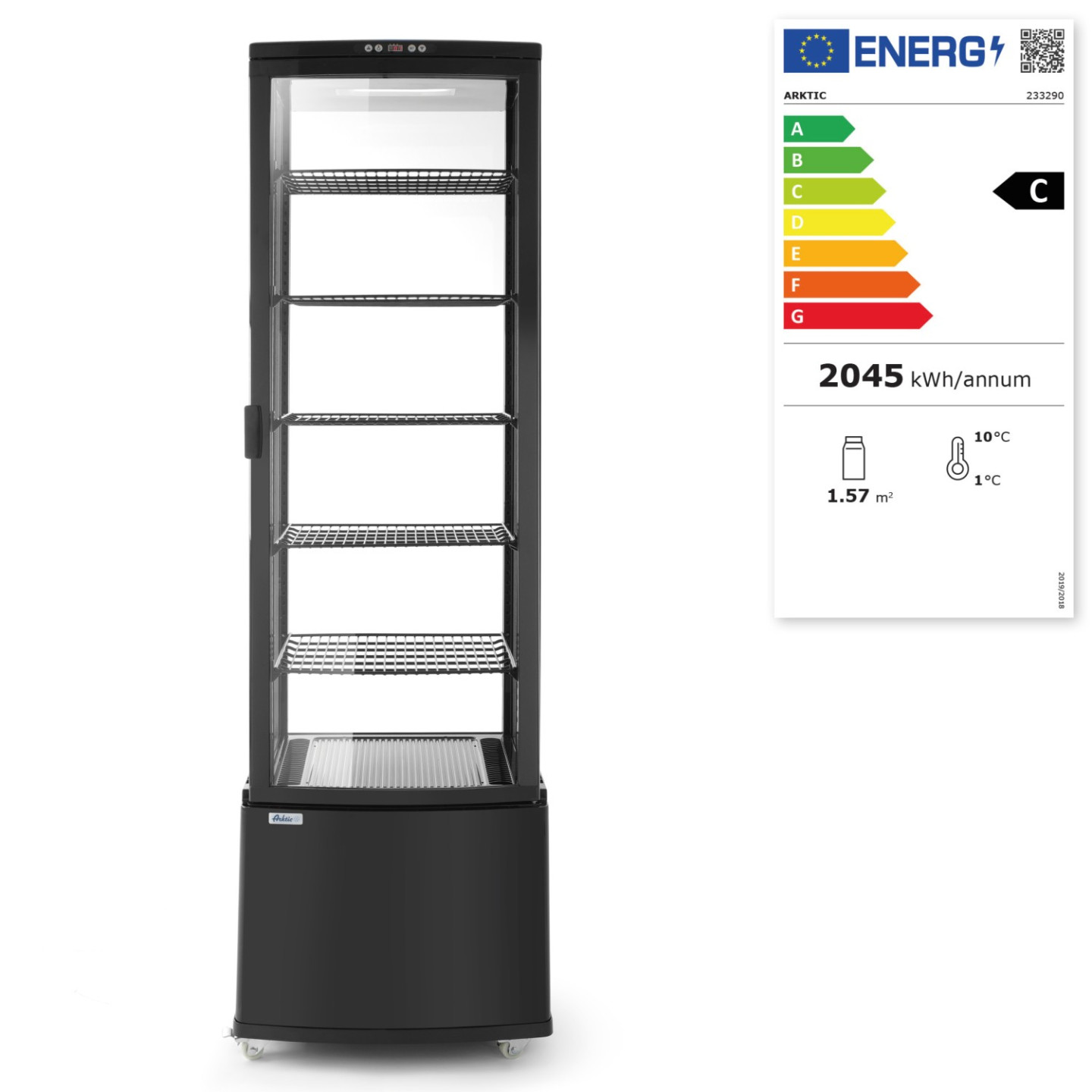 Vitrine réfrigérée positive 5 étagères 270L ARKTIC HENDI-mondialchr.com