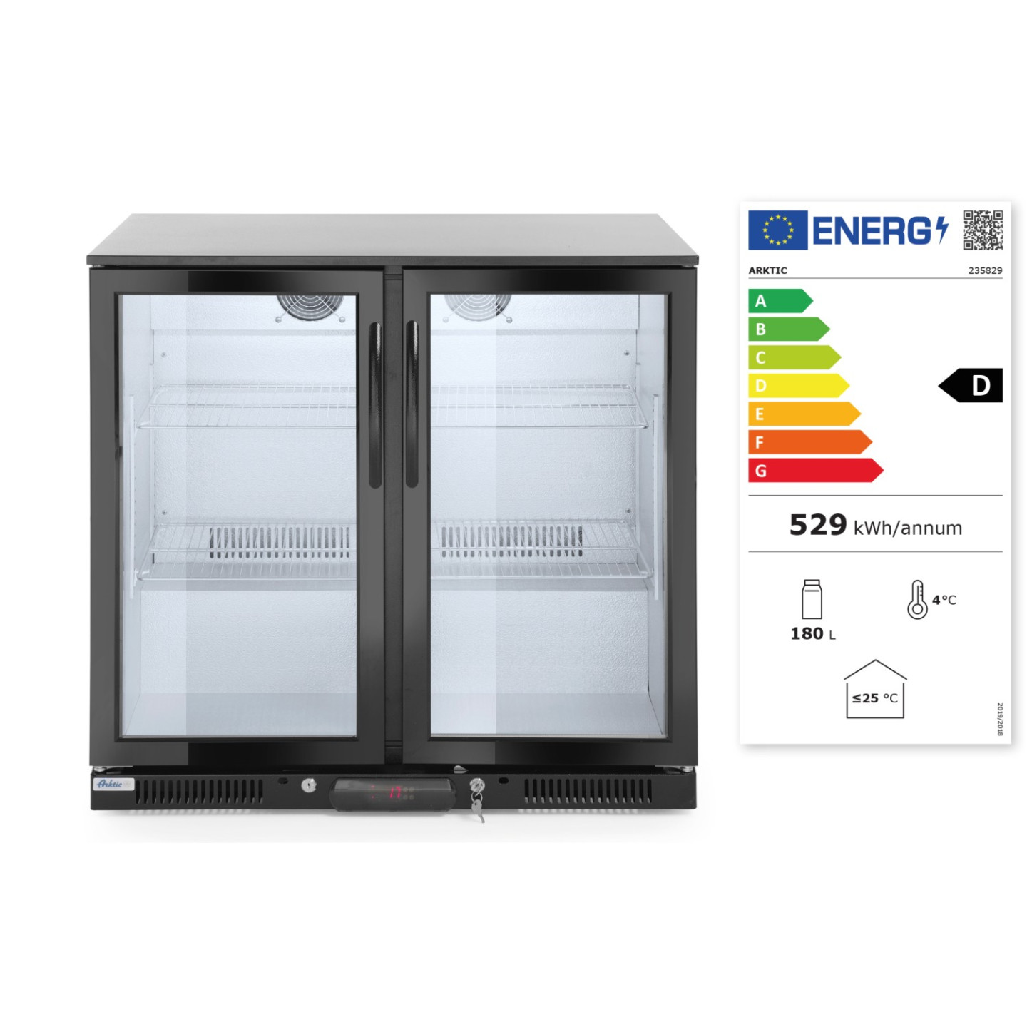Arrière de bar réfrigéré 2portes 180L ARKTIC HENDI-mondialchr.com