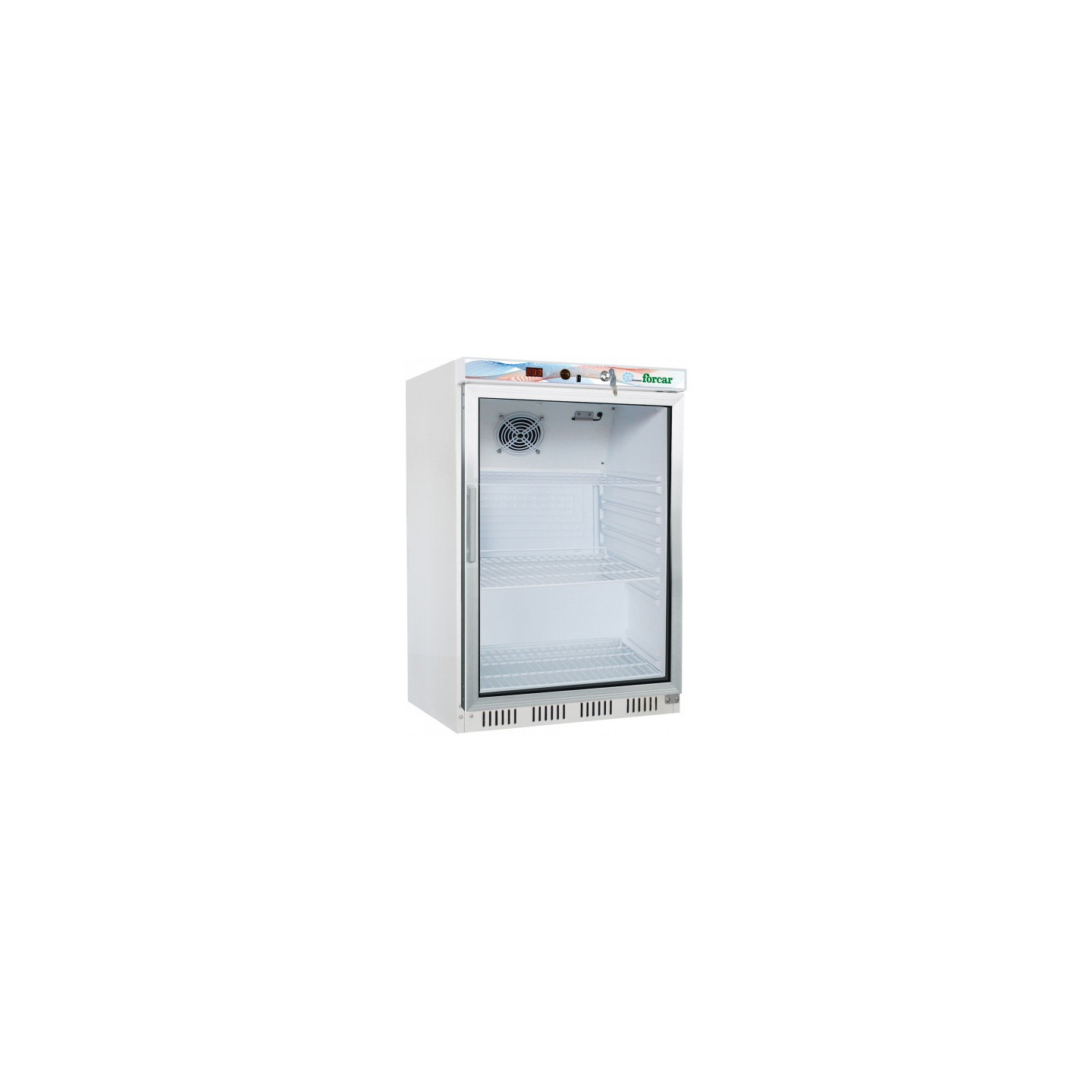 Armoire réfrigérée vitrée positive en laqué blanc intérieur en ABS 200L