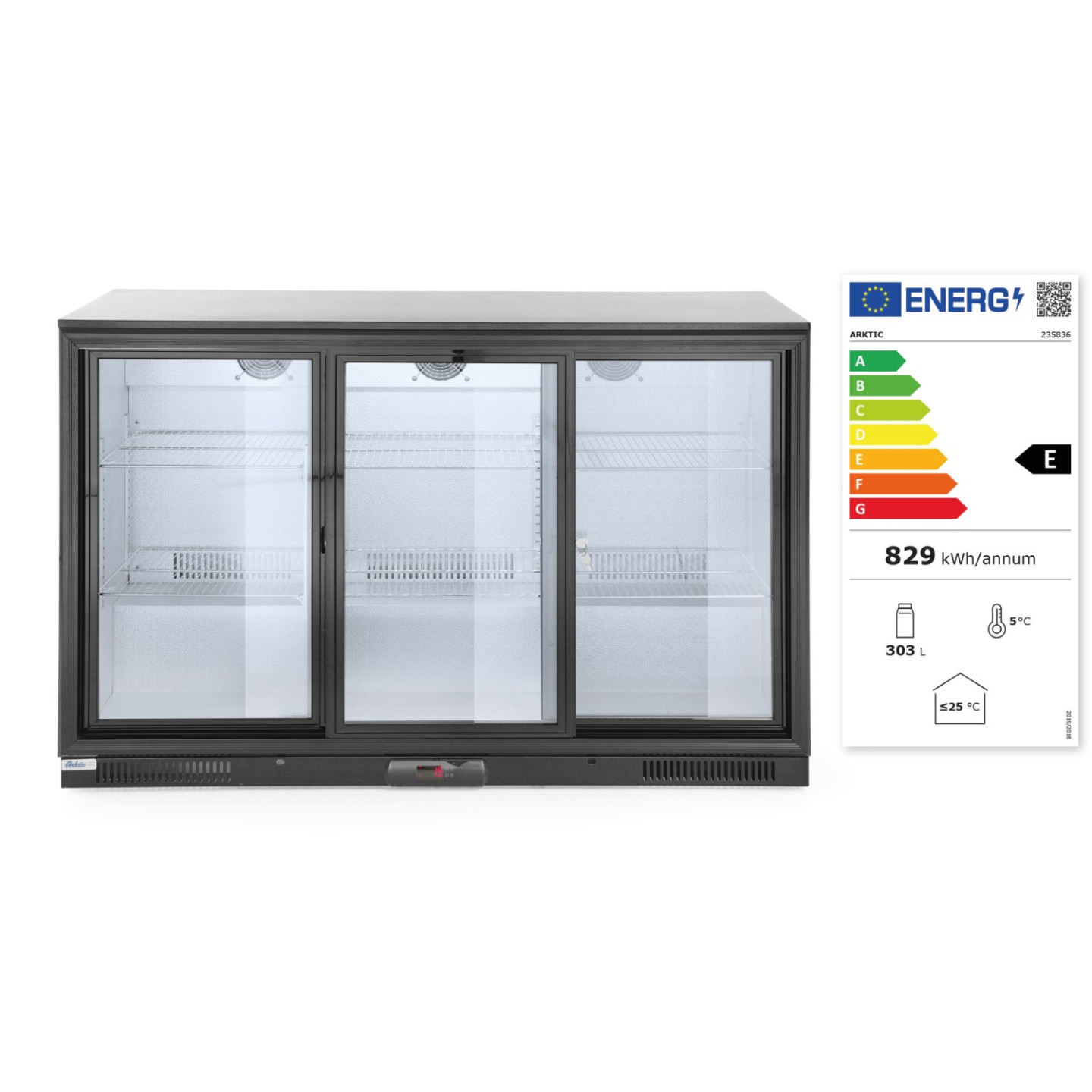 Arrière de bar réfrigéré 3portes 303L ARKTIC HENDI-mondialchr.com