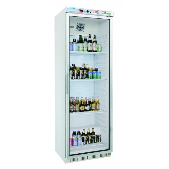 Armoire réfrigérée vitrée positive en laqué blanc intérieur en ABS 400L