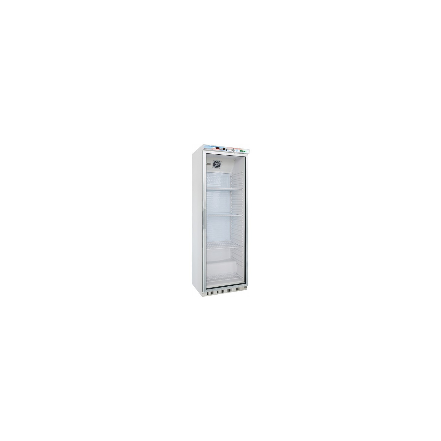 Armoire réfrigérée vitrée positive en laqué blanc intérieur en ABS 400L