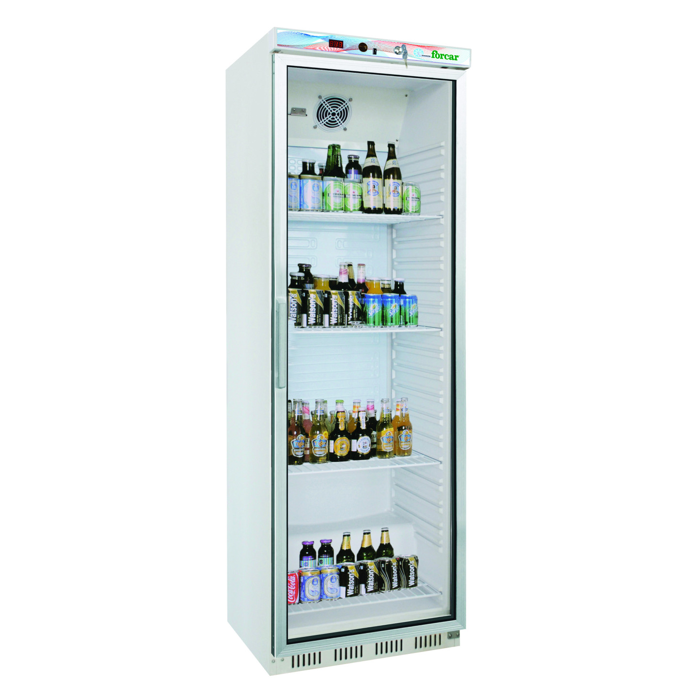 Armoire réfrigérée vitrée positive en laqué blanc intérieur en ABS 600L