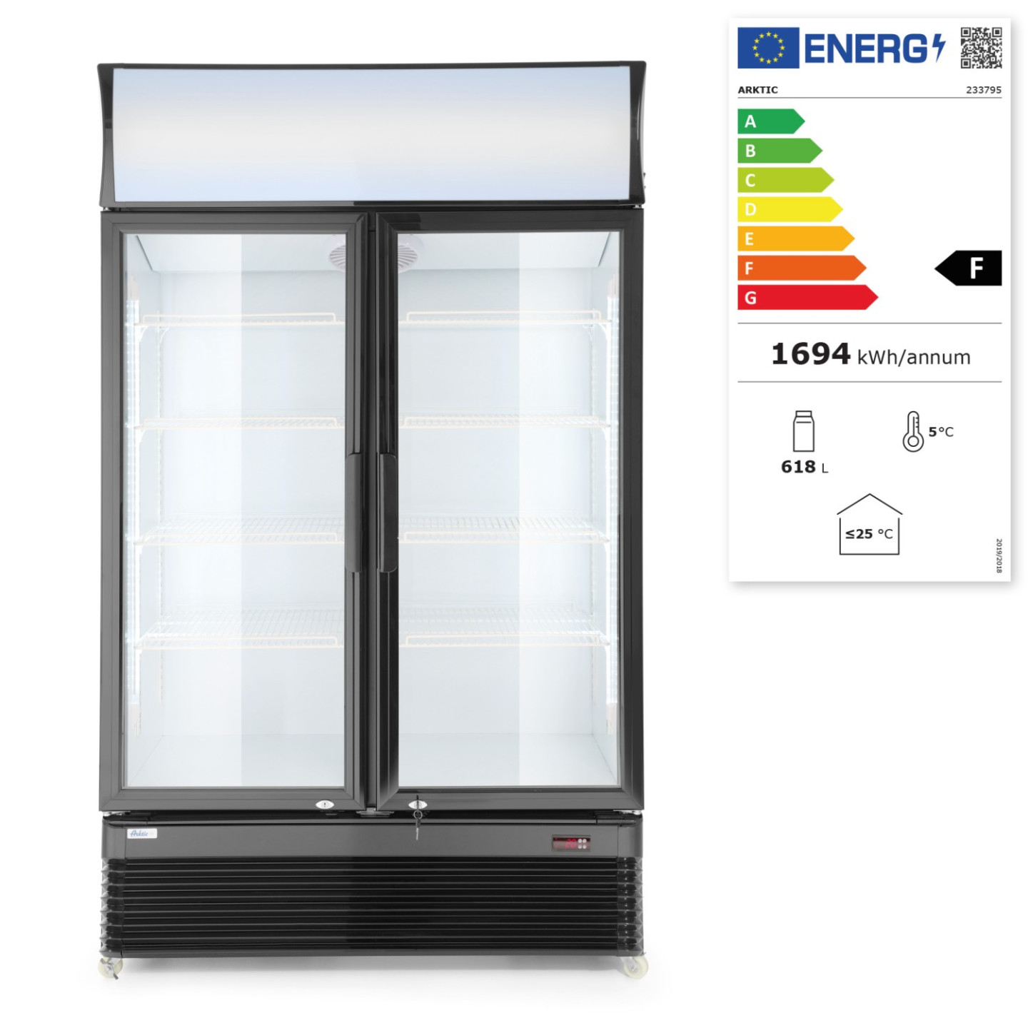 Armoire réfrigérée 2portes vitrées 618L ARKTIC HENDI-mondialchr.com