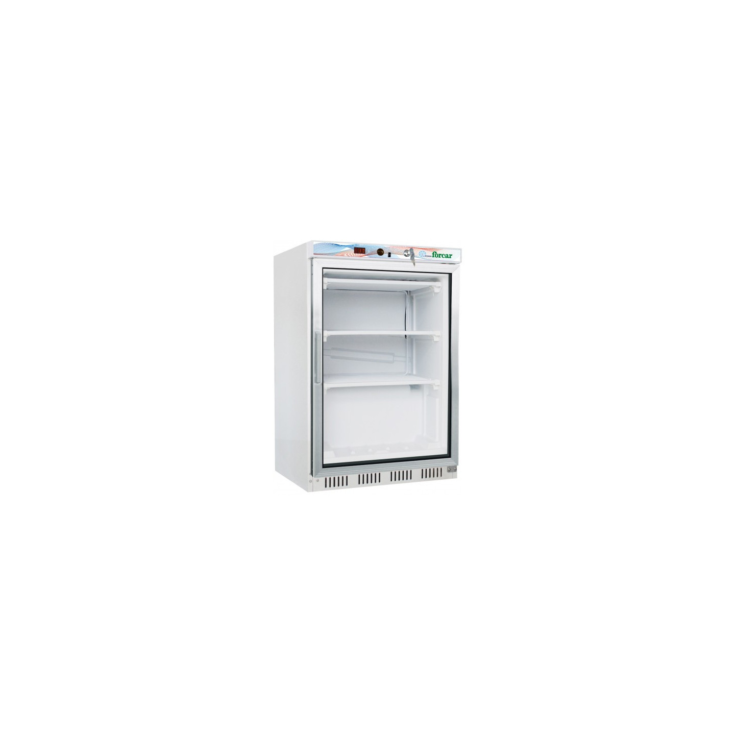 Armoire réfrigérée vitrée négative en laqué blanc intérieur en ABS 200L