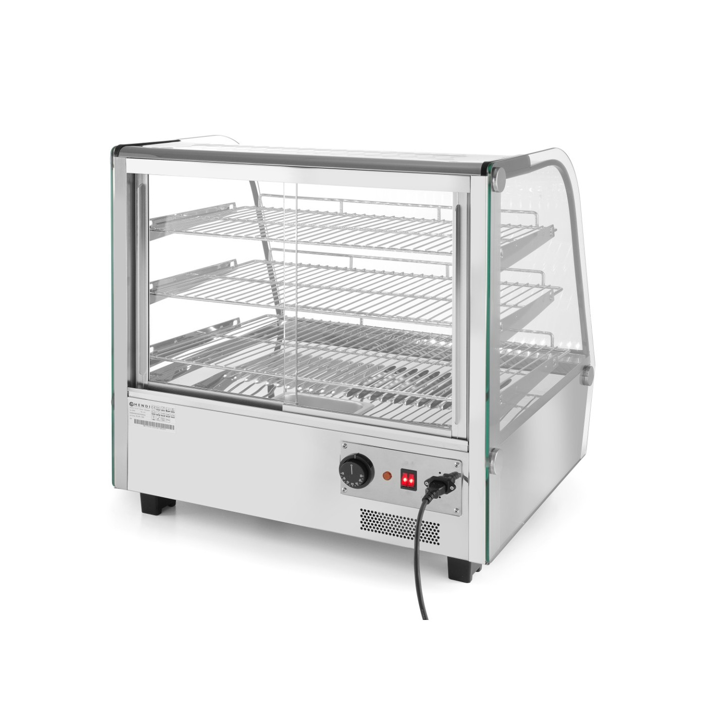 Vitrine de table chauffante 160L trois niveaux HENDI-mondialchr.com