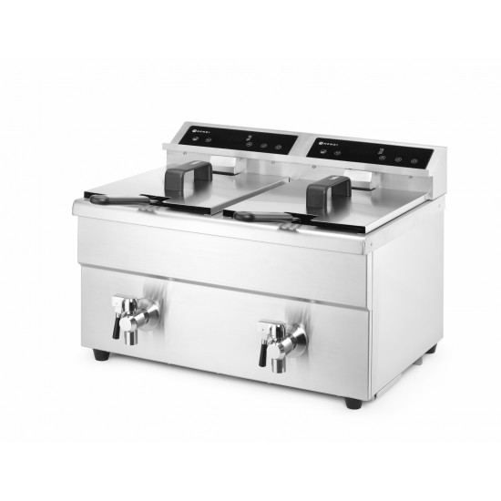 Friteuse à induction avec robinet de vidange 2x8L HENDI-mondialchr.com