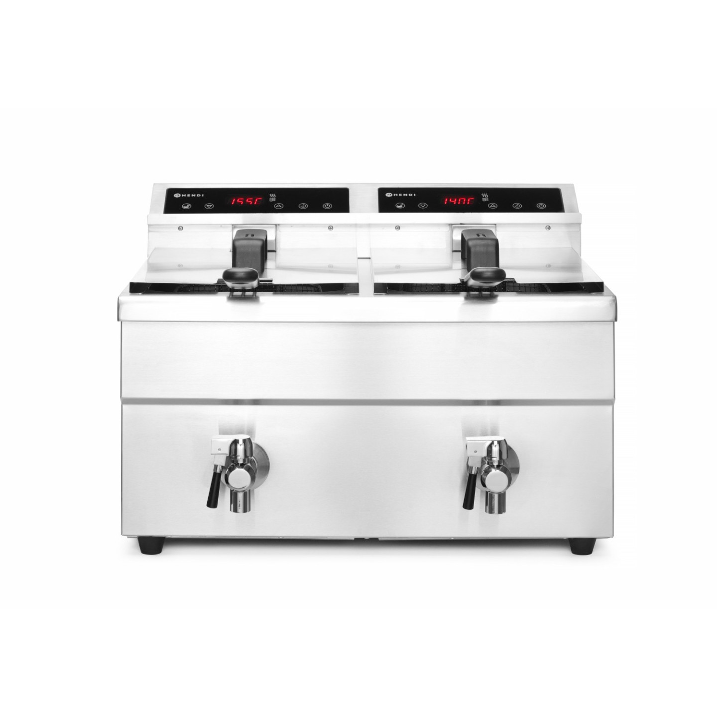 Friteuse à induction avec robinet de vidange 2x8L HENDI-mondialchr.com