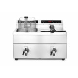 Friteuse à induction avec robinet de vidange 2x8L HENDI-mondialchr.com