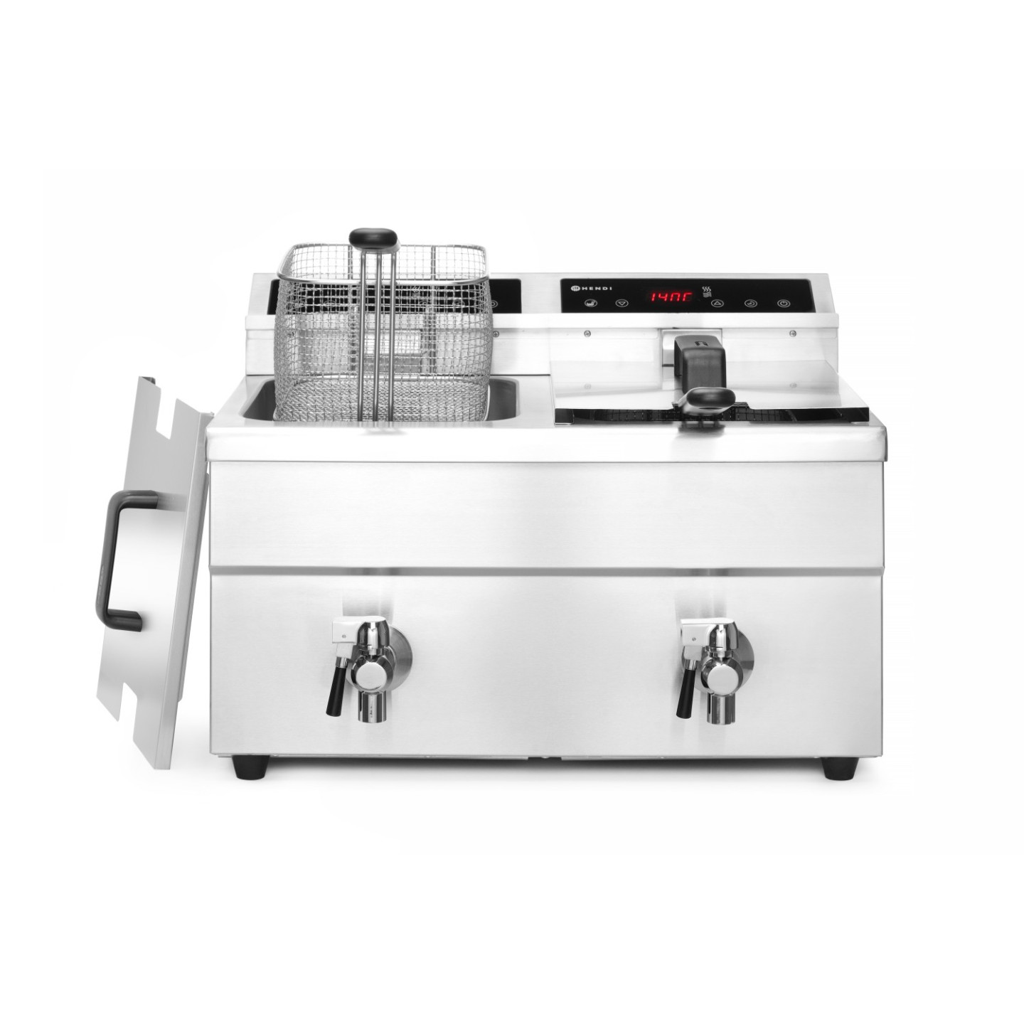 Friteuse à induction avec robinet de vidange 2x8L HENDI-mondialchr.com