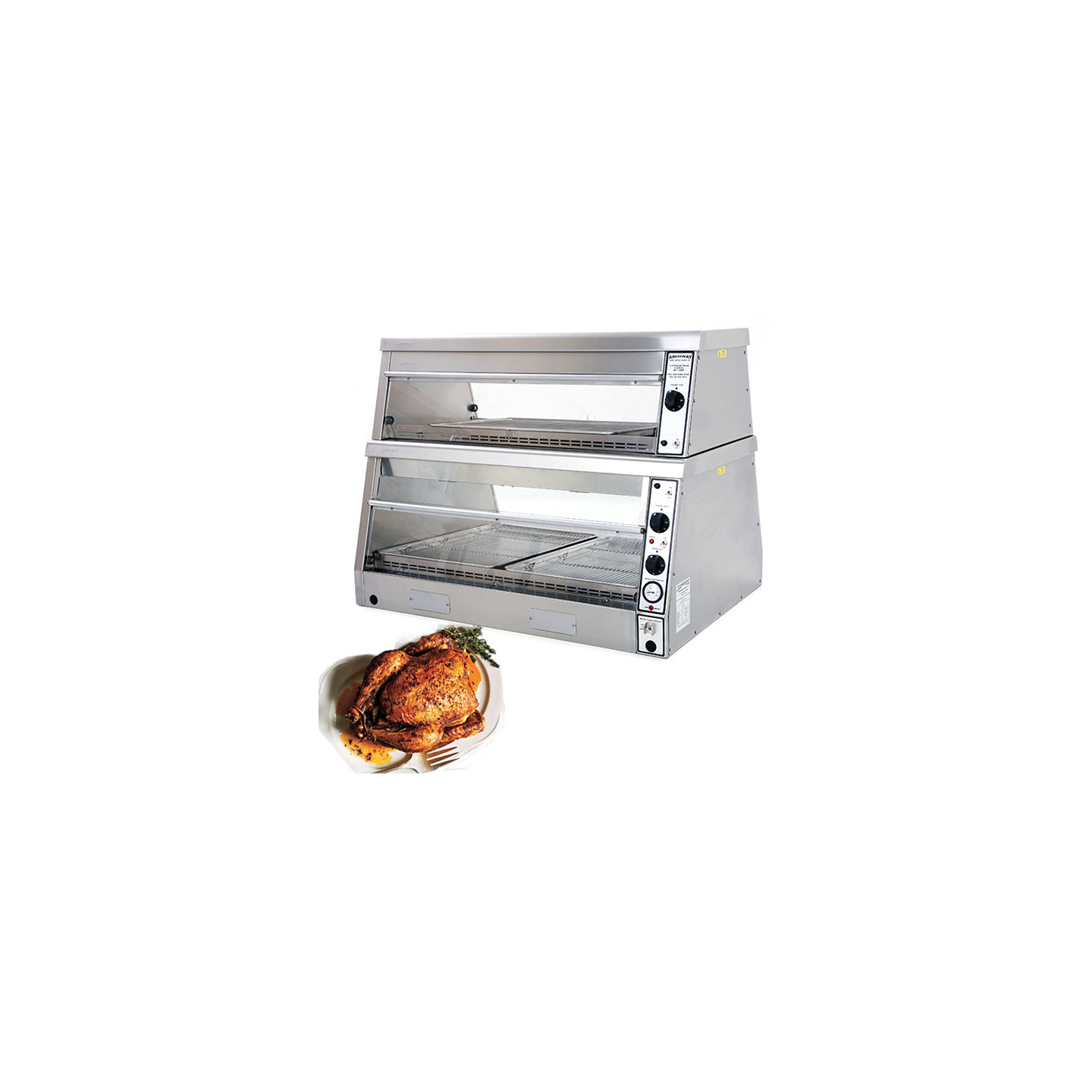 Vitrine maintien au chaud pour poulet 2 étages Archway