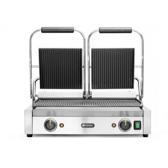 Grill de contact double rainuré inférieur475x230mm HENDI-mondialchr.com
