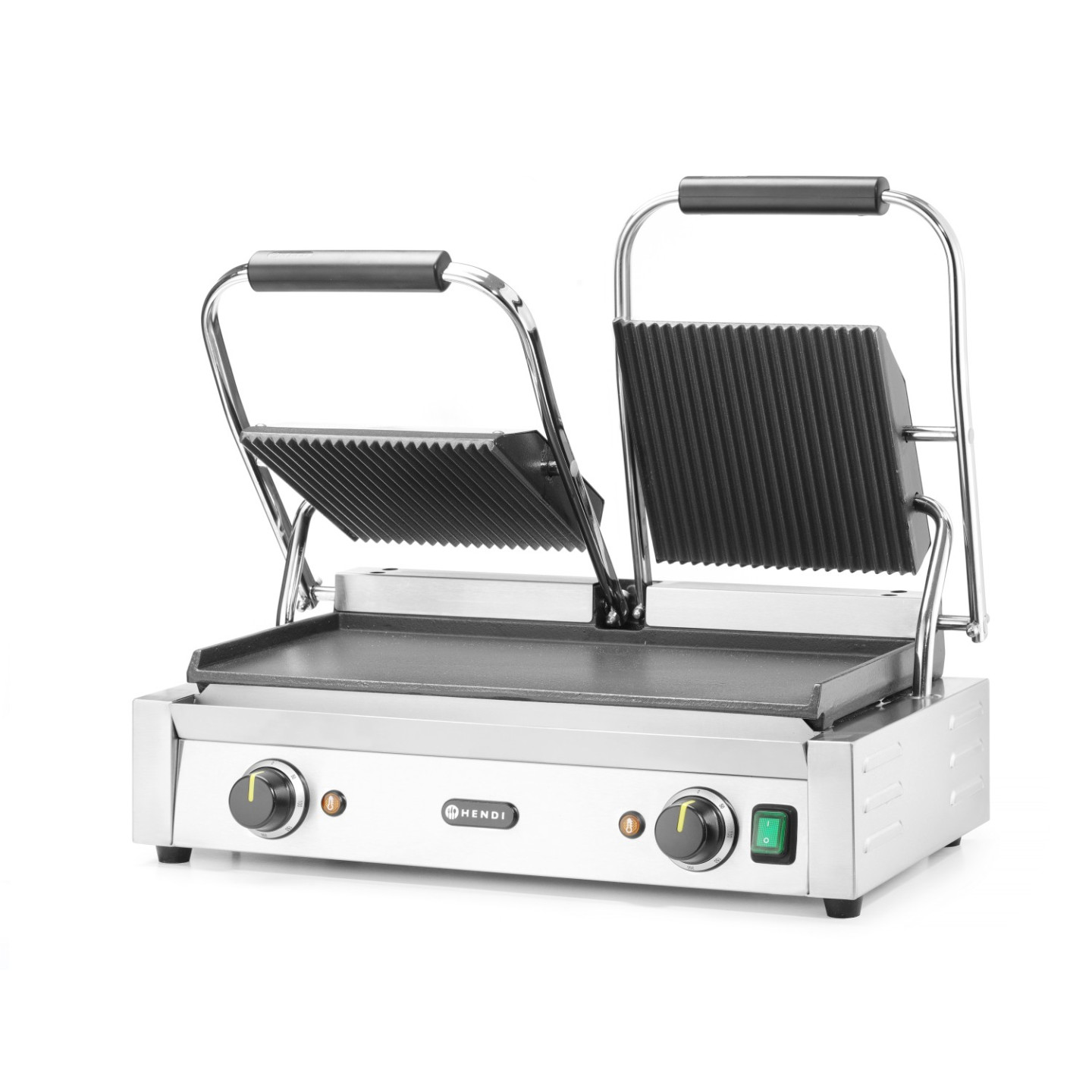 Grill de contact double sup rainuré inf lisse inf475x230mm HENDI-mondialchr.com