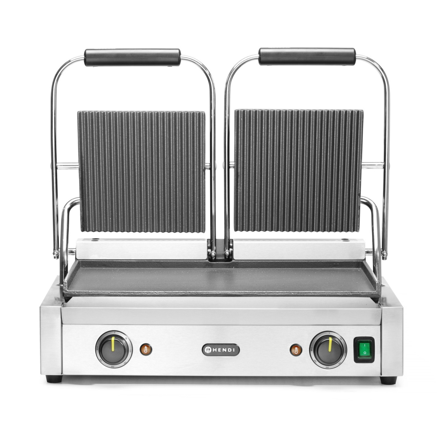Grill de contact double sup rainuré inf lisse inf475x230mm HENDI-mondialchr.com