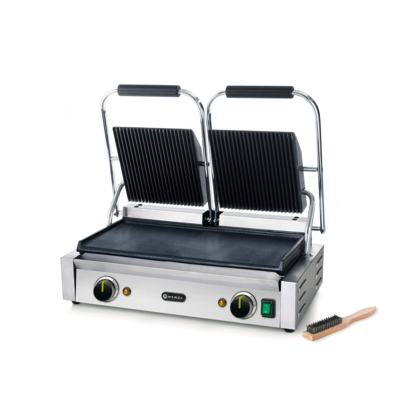 Grill de contact double sup rainuré inf lisse inf475x230mm HENDI-mondialchr.com