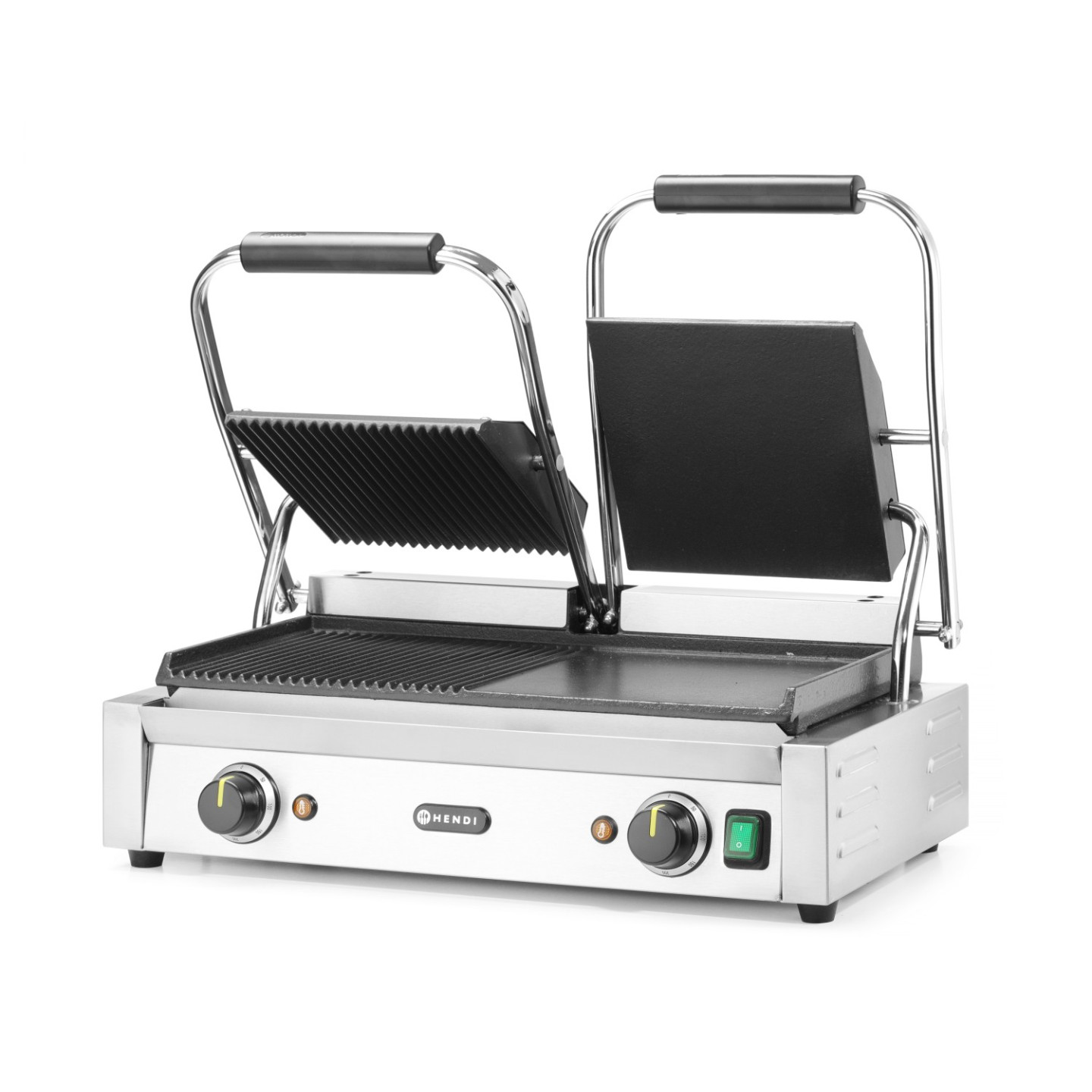 Grill de contact double demi rainuré inf475x230mm HENDI-mondialchr.com