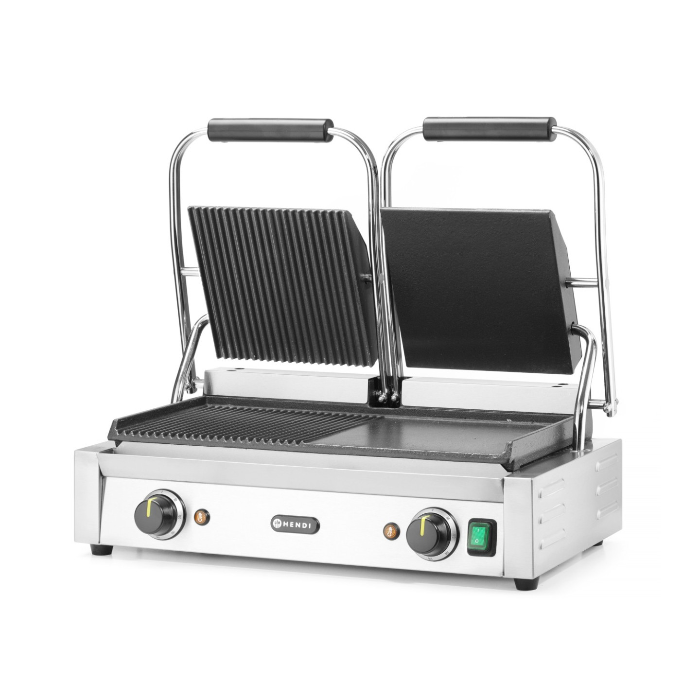 Grill de contact double demi rainuré inf475x230mm HENDI-mondialchr.com