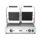 Grill de contact double demi rainuré inf475x230mm HENDI-mondialchr.com