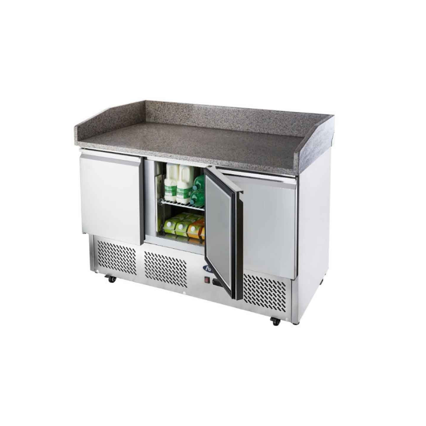 Meuble à pizzas compact GN1 1 380L 3 portes ATOSA-mondialchr.com
