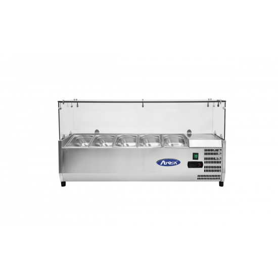 Présentoir à ingrédients inox vitré GN1 4 L1205mm Atosa-mondialchr.com