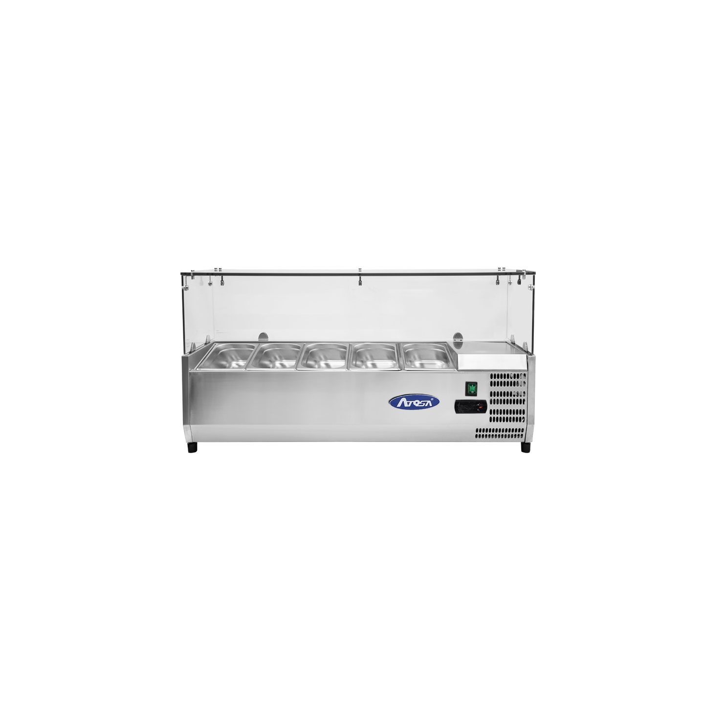 Présentoir à ingrédients inox vitré GN1 4 L1205mm Atosa-mondialchr.com