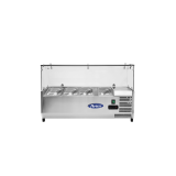 Présentoir à ingrédients inox vitré GN1 3 L1205mm Atosa-mondialchr.com