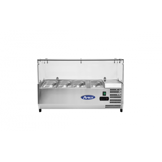 Présentoir à ingrédients inox vitré GN1 3 L1205mm Atosa-mondialchr.com