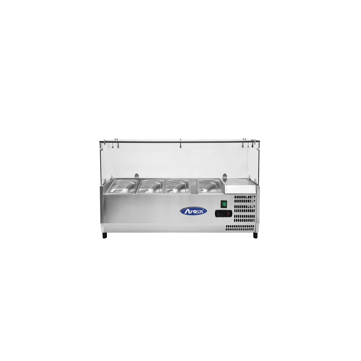 Présentoir à ingrédients inox vitré GN1 3 L1205mm Atosa-mondialchr.com