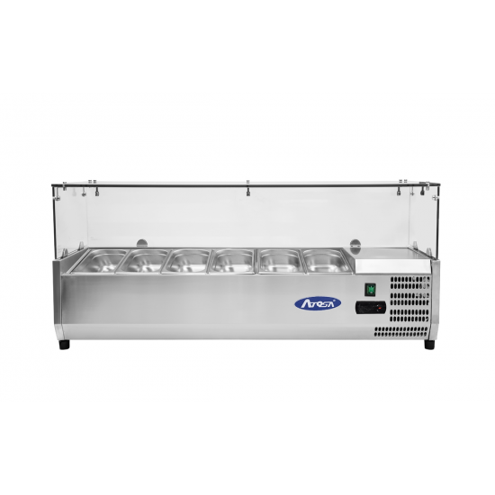 Présentoir à ingrédients inox vitré GN1 4 L1405mm Atosa-mondialchr.com