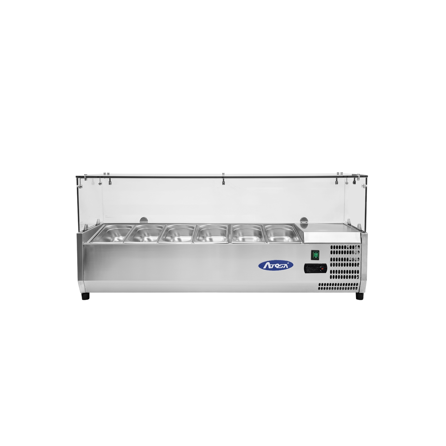 Présentoir à ingrédients inox vitré GN1 4 L1405mm Atosa-mondialchr.com