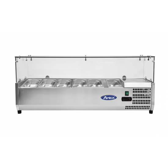 Présentoir à ingrédients inox vitré GN1 3 L1415mm Atosa-mondialchr.com