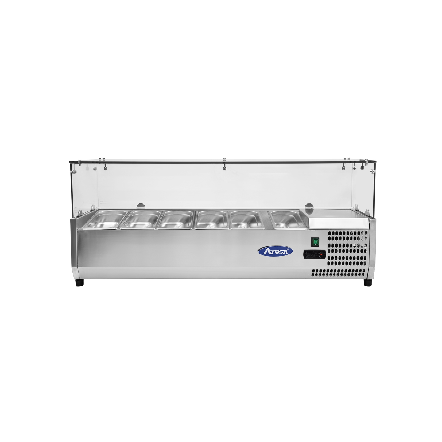 Présentoir à ingrédients inox vitré GN1 3 L1415mm Atosa-mondialchr.com
