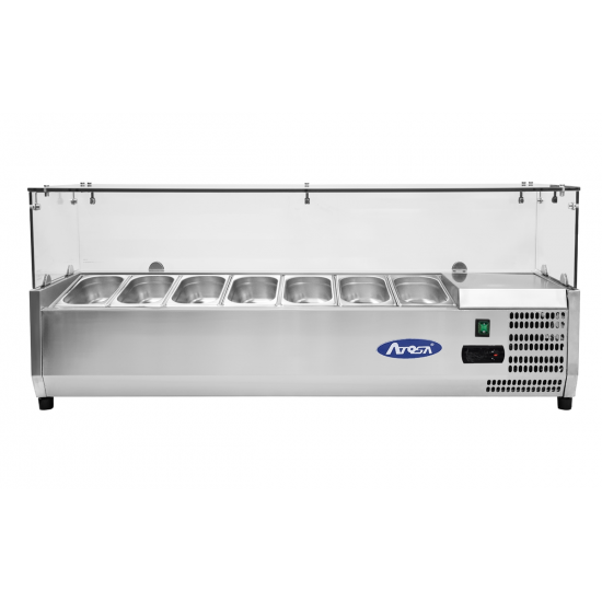 Présentoir à ingrédients inox vitré GN1 4 L1505mm Atosa-mondialchr.com