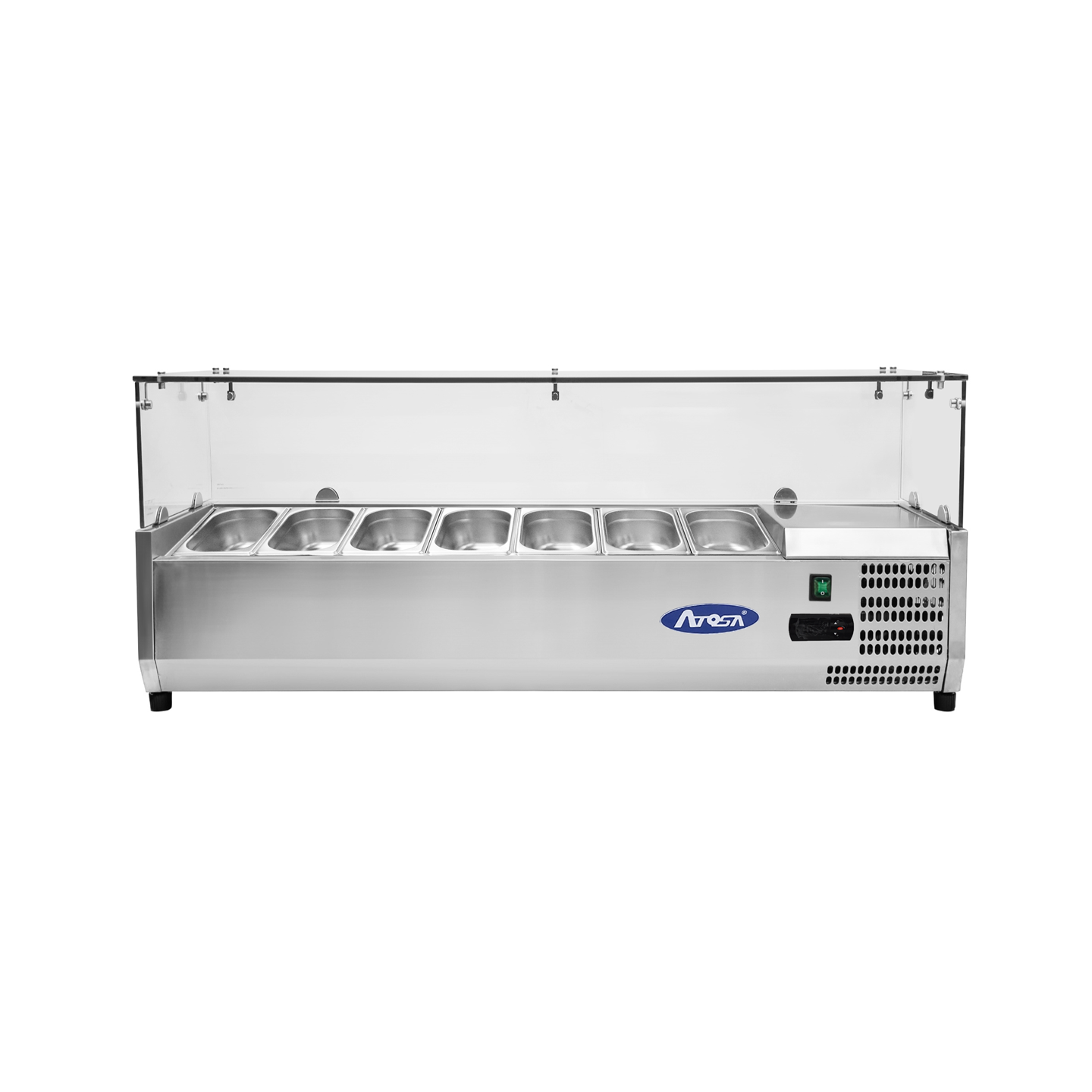 Présentoir à ingrédients inox vitré GN1 4 L1505mm Atosa-mondialchr.com