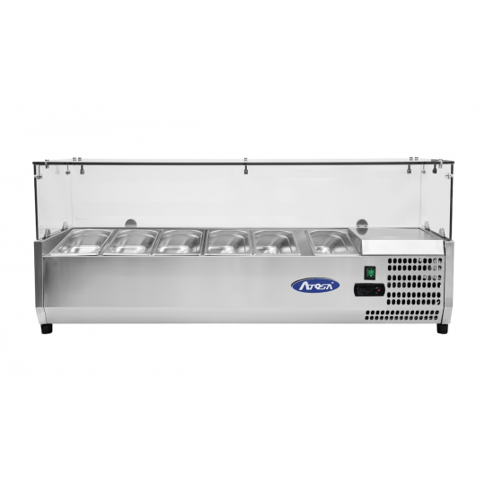 Présentoir à ingrédients inox vitré 6GN13 L1505mm Atosa-mondialchr.com
