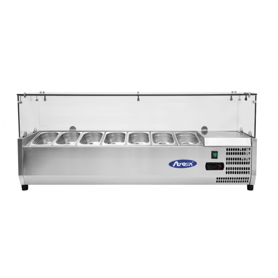 Présentoir à ingrédients inox vitré 7GN14 L1605mm Atosa-mondialchr.com